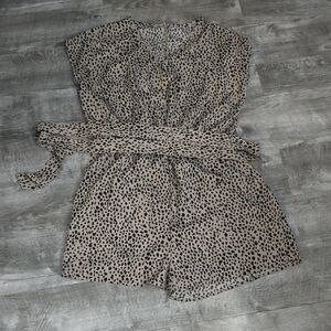 SHEIN Black and Tan Spotted Jumpsuit